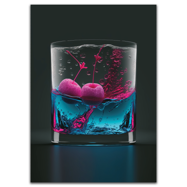mad - blue magenta neon drink with cherries